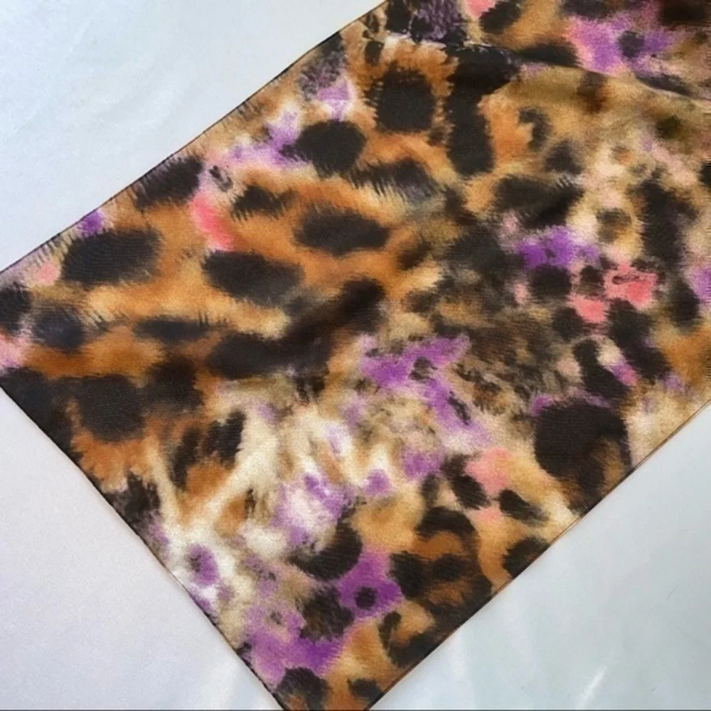 Satin Animal Printed Neck Scarf